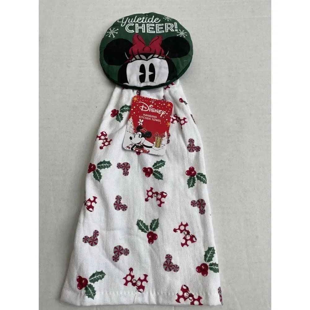 Disney Minnie Mouse Christmas Holiday Hanging Towel Pot Holder Yuletide Cheer